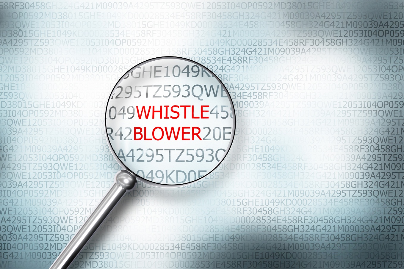 magnifying glass on whistle blower