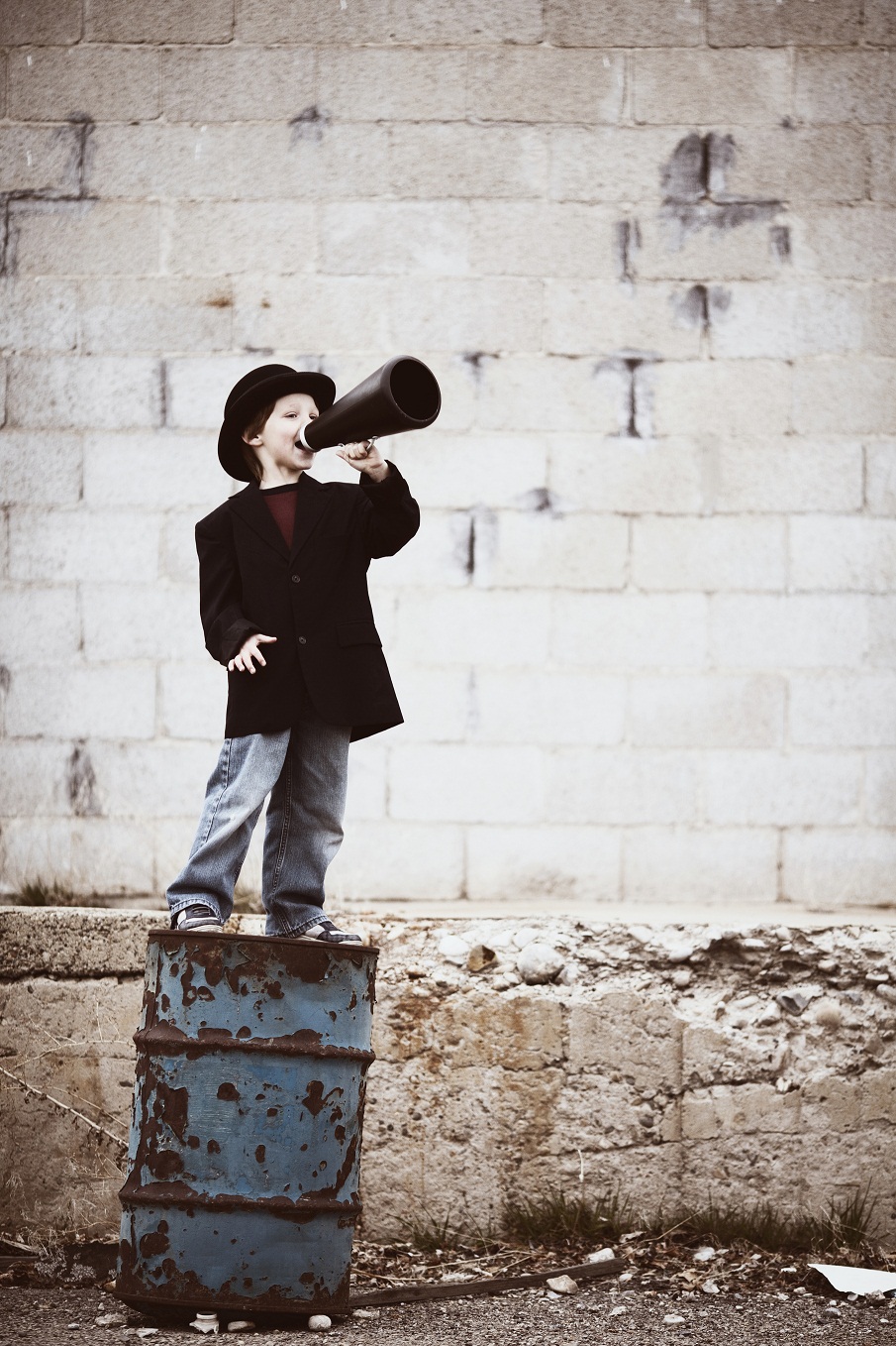 boy with a megaphone