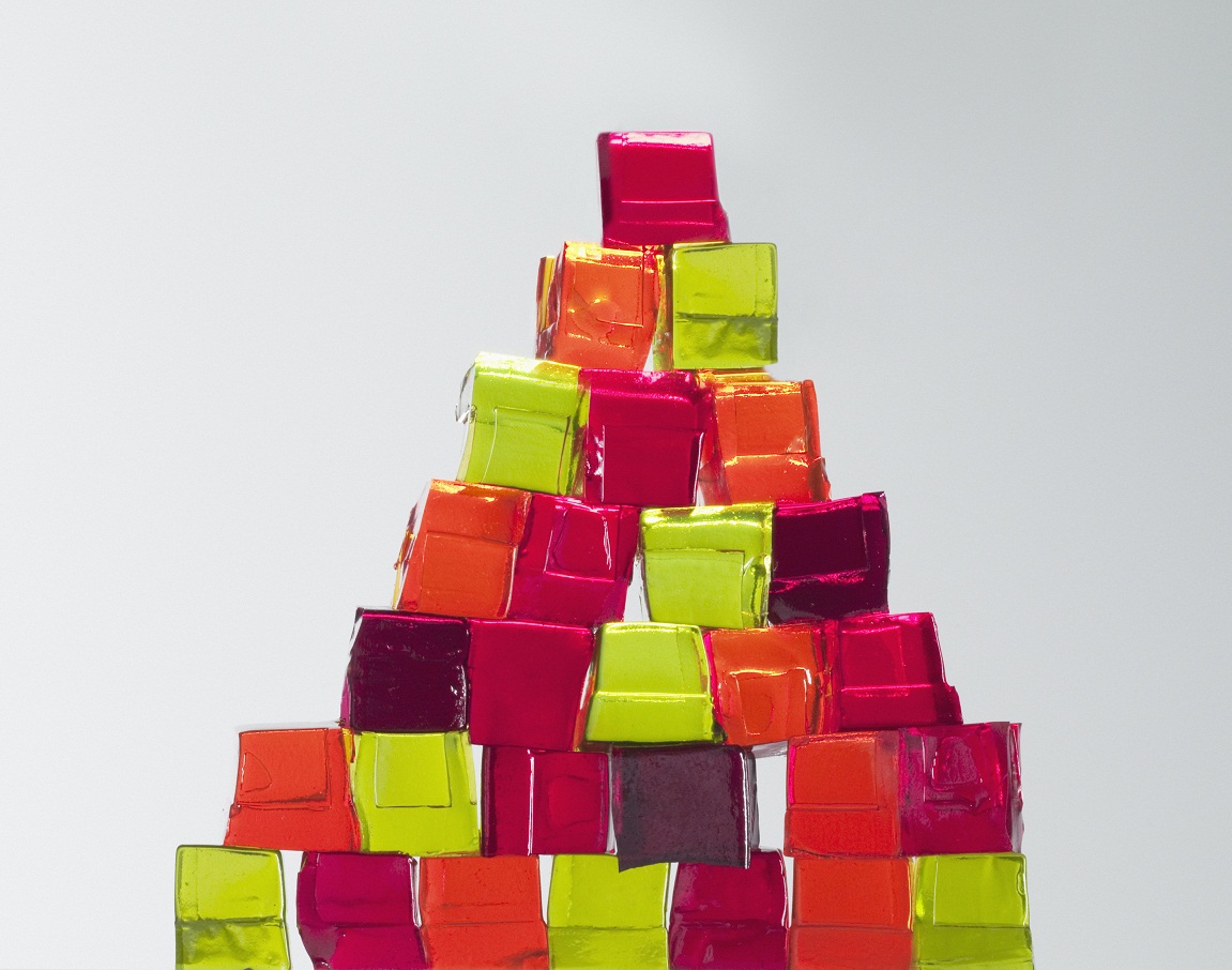 colorful gelatin cubes