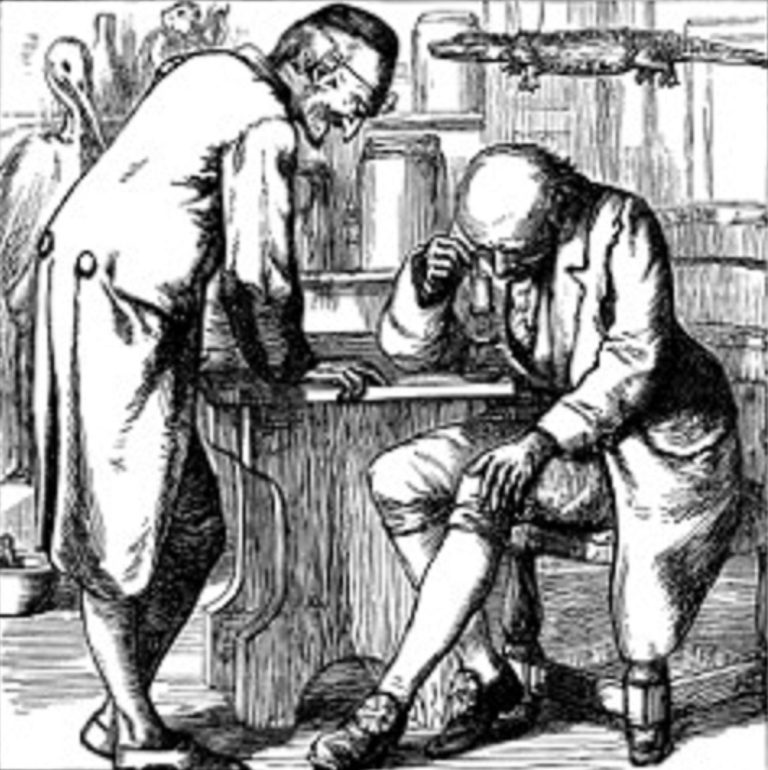 18th century physician and patient