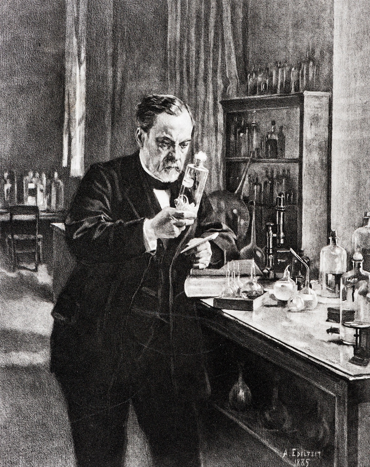 Louis Pasteur in lab