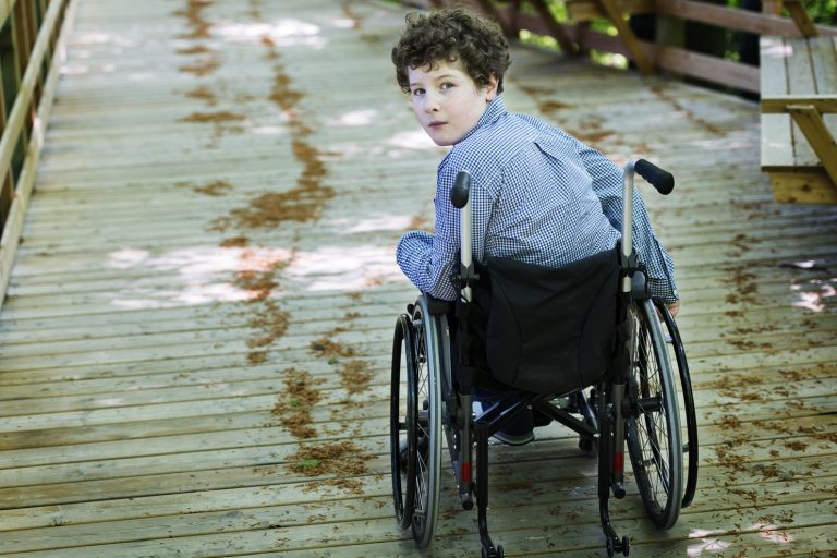 boy in a wheelchair