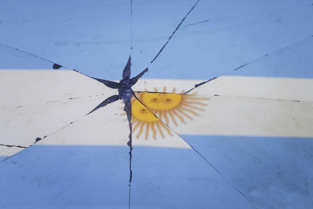 fractured Argentine flag
