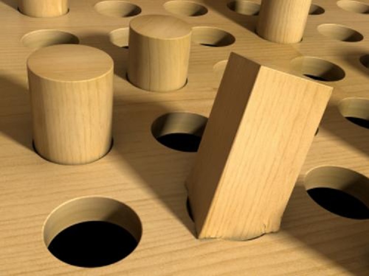 square peg in round hole