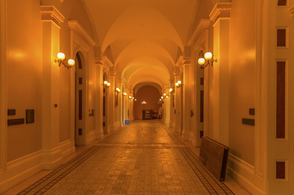 hallway in Sacramento state capitol