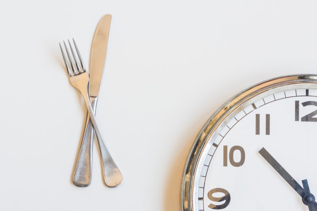 knife, fork and clock