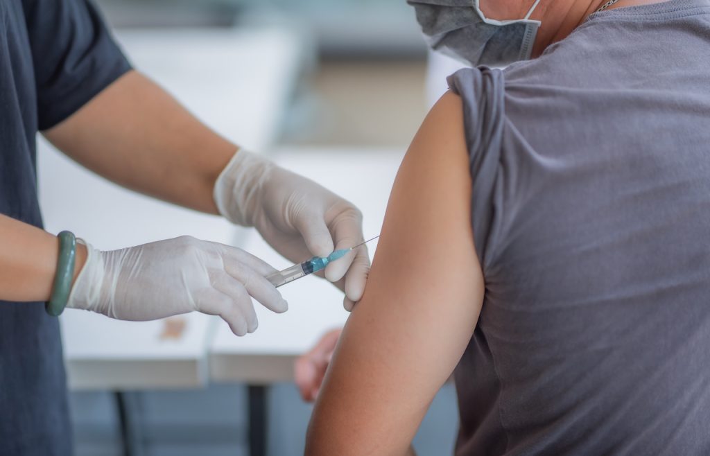vaccine injected into the arm