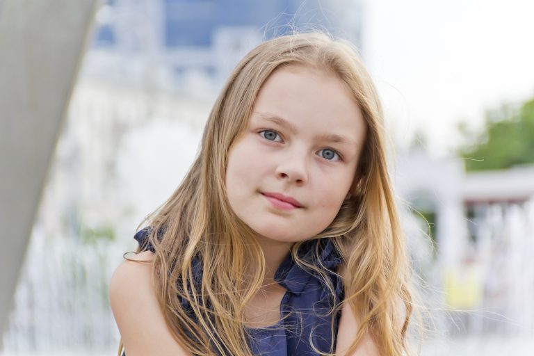 young girl with blonde hair