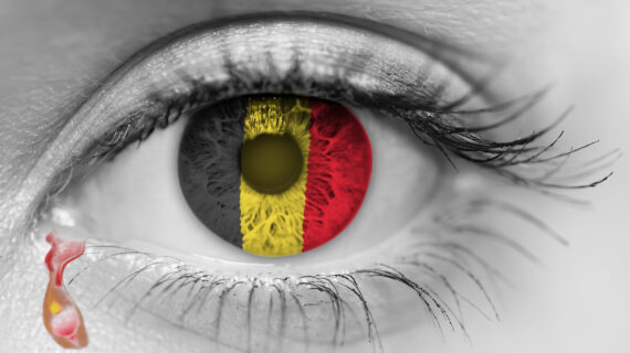 eye with Belgian flag Brussels Police on Horseback Stampede Through Young Crowd Defying Social Distancing Rules