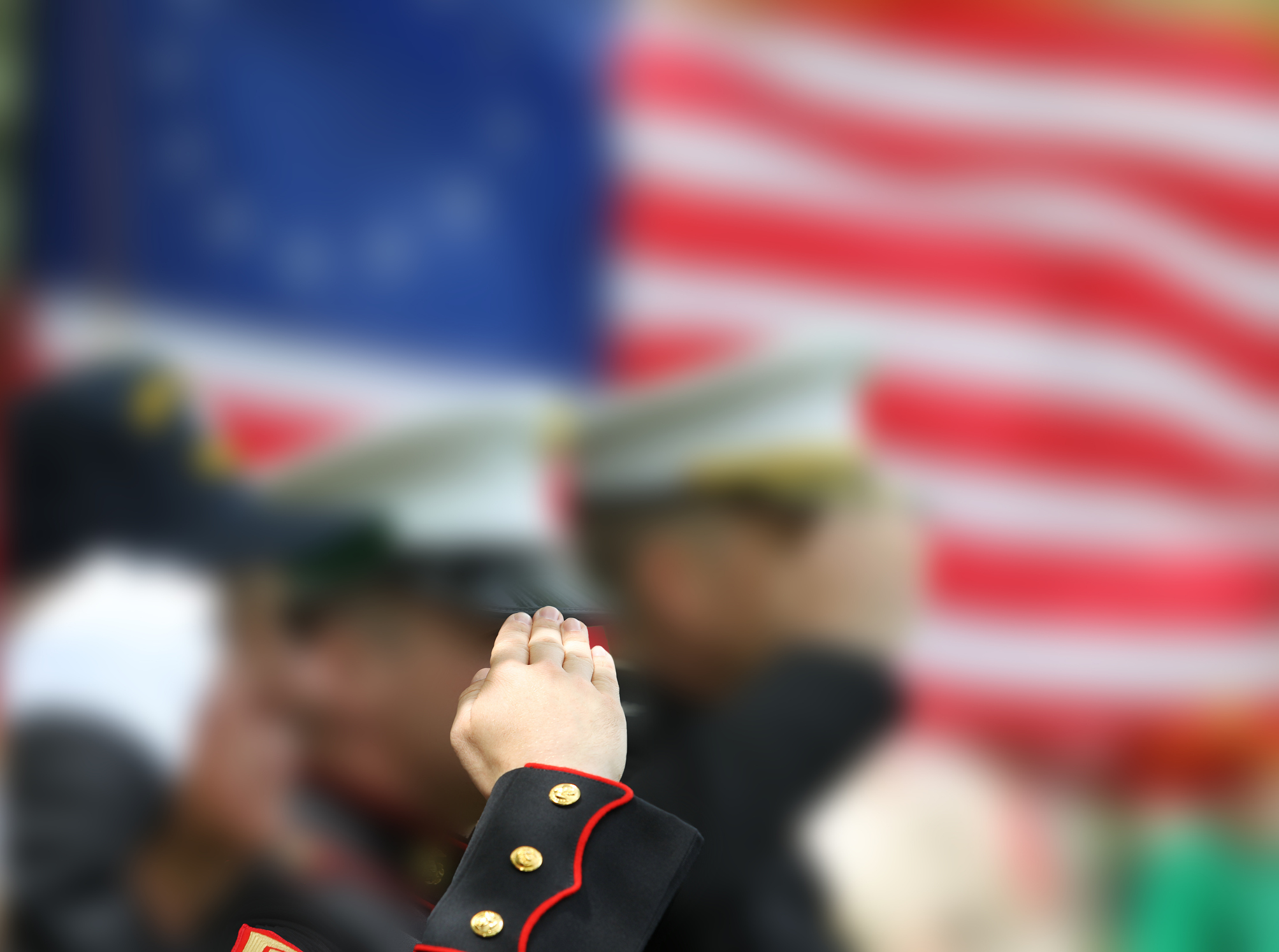 Marine saluting flag