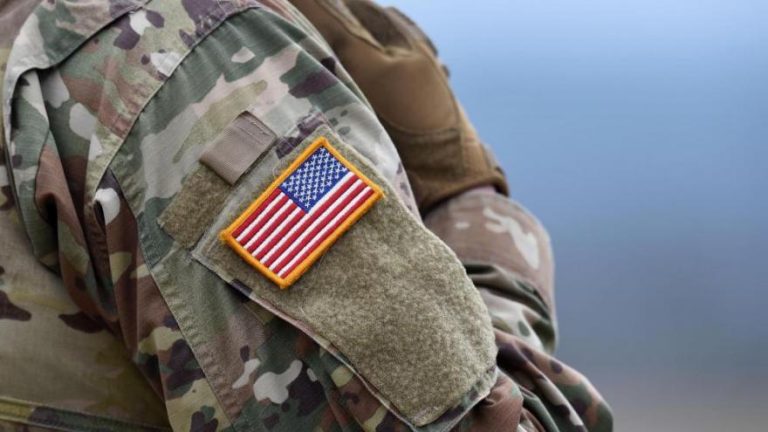 US soldier and flag patch