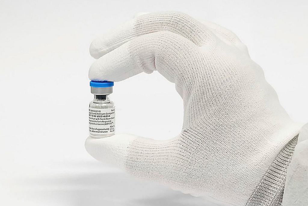 holding vial of RSV vaccine